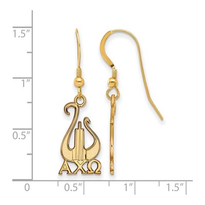 Alpha Chi Omega Gold-Plated Sterling Silver Sorority Symbol Earrings – view 2