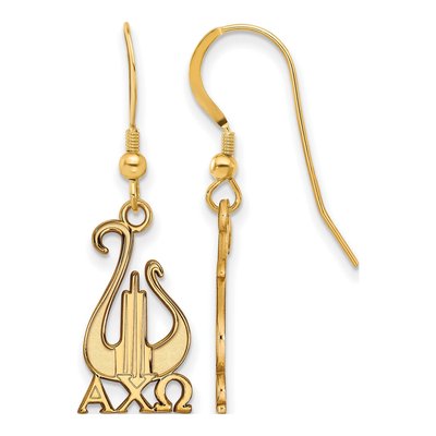 Alpha Chi Omega Gold-Plated Sterling Silver Sorority Symbol Earrings