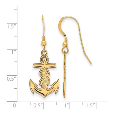 Alpha Sigma Tau Gold-Plated Sterling Silver Sorority Earrings – view 2