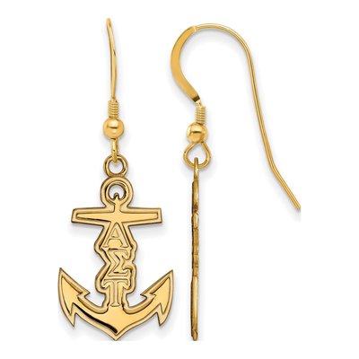 Alpha Sigma Tau Gold-Plated Sterling Silver Sorority Earrings
