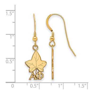 Alpha Phi Gold-Plated Sterling Silver Sorority Symbol Earrings – view 2