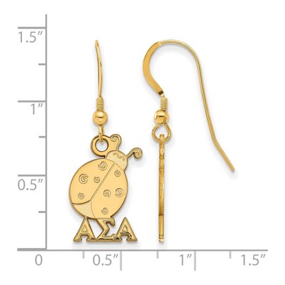 Alpha Sigma Alpha Gold-Plated Sterling Silver Sorority Earrings – view 2