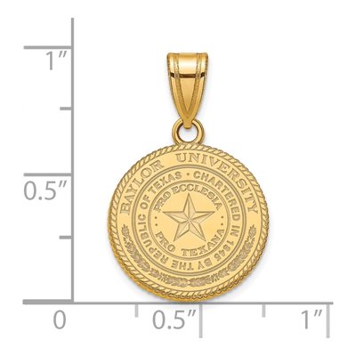 Baylor University Gold-Plated Sterling Silver Medium Crest Pendant – view 3