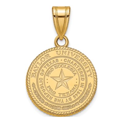 Baylor University Gold-Plated Sterling Silver Medium Crest Pendant