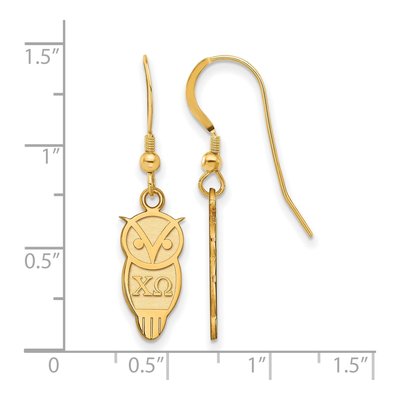 Chi Omega Gold-Plated Sterling Silver Sorority Symbol Earrings – view 2
