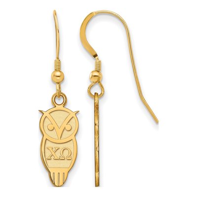 Chi Omega Gold-Plated Sterling Silver Sorority Symbol Earrings