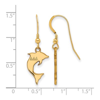 Delta Delta Delta Gold-Plated Sterling Silver Sorority Symbol Earrings – view 2