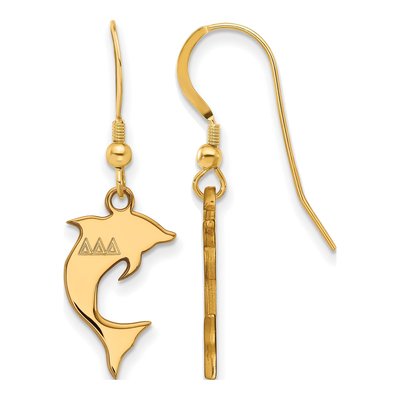 Delta Delta Delta Gold-Plated Sterling Silver Sorority Symbol Earrings