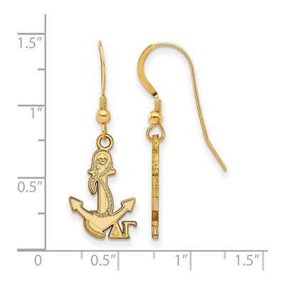 Delta Gamma Gold-Plated Sterling Silver Sorority Earrings – view 2