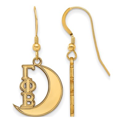 Gamma Phi Beta Gold-Plated Sterling Silver Sorority Wire Earrings
