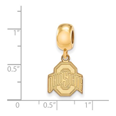 Ohio State University Gold-Plated Sterling Silver Small Dangle Bead – view 2