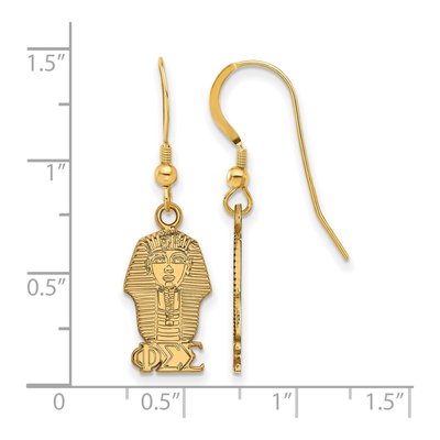 Phi Sigma Sigma Gold-Plated Sterling Silver Wire Earrings – view 2