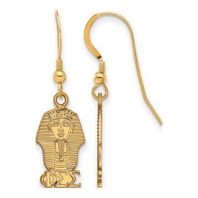 Phi Sigma Sigma Gold-Plated Sterling Silver Wire Earrings