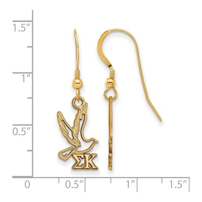 Sigma Kappa Gold-Plated Sterling Silver Symbol Earrings – view 2