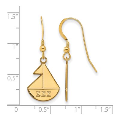 Sigma Sigma Sigma Gold-Plated Sterling Silver Wire Earrings – view 2