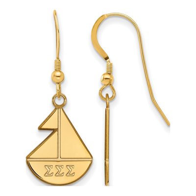 Sigma Sigma Sigma Gold-Plated Sterling Silver Wire Earrings