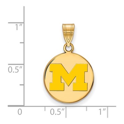 University of Michigan Gold-Plated Sterling Silver Medium Letter M Pendant – view 2