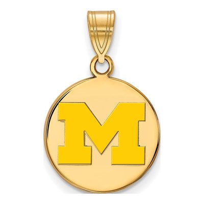 University of Michigan Gold-Plated Sterling Silver Medium Letter M Pendant
