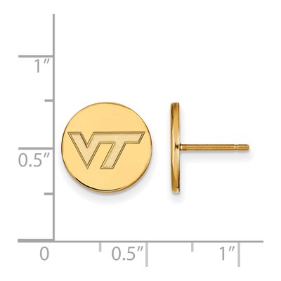 Virginia Tech Gold-Plated Sterling Silver Disc Stud Earrings – view 2