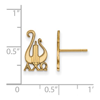 Alpha Chi Omega Gold-Plated Sterling Silver Sorority Stud Earrings – view 2