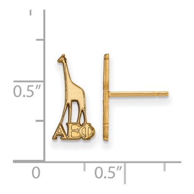 Alpha Epsilon Phi Gold-Plated Sterling Silver Sorority Stud Earrings – view 2
