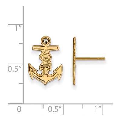 Alpha Sigma Tau Gold-Plated Sterling Silver Sorority Stud Earrings – view 2