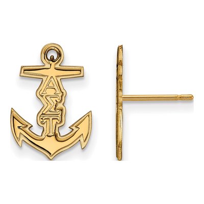 Alpha Sigma Tau Gold-Plated Sterling Silver Sorority Stud Earrings