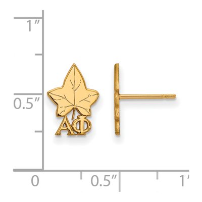 Alpha Phi Gold-Plated Sterling Silver Sorority Symbol Stud Earrings – view 2