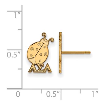 Alpha Sigma Alpha Gold-Plated Sterling Silver Stud Earrings – view 2
