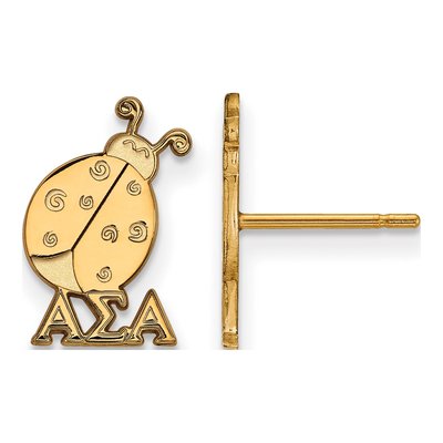 Alpha Sigma Alpha Gold-Plated Sterling Silver Stud Earrings