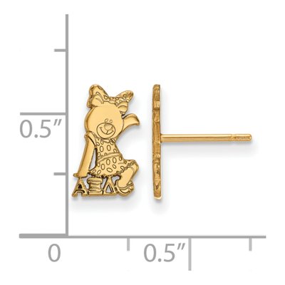 Alpha Xi Delta Gold-Plated Sterling Silver Sorority Symbol Stud Earrings – view 2
