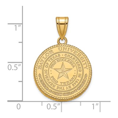 Baylor University Gold-Plated Sterling Silver Large Crest Pendant – view 3