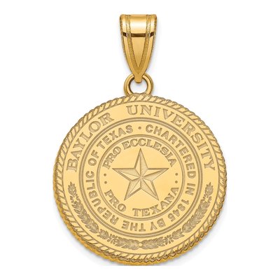 Baylor University Gold-Plated Sterling Silver Large Crest Pendant