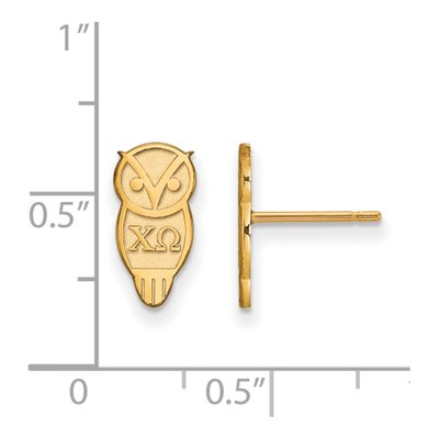 Chi Omega Gold-Plated Sterling Silver Symbol Stud Earrings – view 2