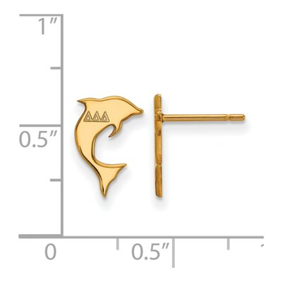 Delta Delta Delta Gold-Plated Sterling Silver Tri Extra Small Stud Earrings – view 2