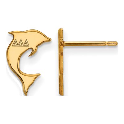 Delta Delta Delta Gold-Plated Sterling Silver Tri Extra Small Stud Earrings