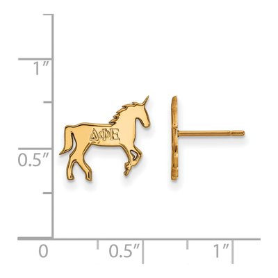 Delta Phi Epsilon Gold-Plated Sterling Silver Sorority Stud Earrings – view 2