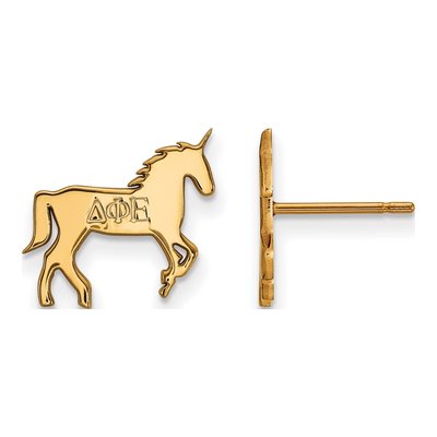 Delta Phi Epsilon Gold-Plated Sterling Silver Sorority Stud Earrings