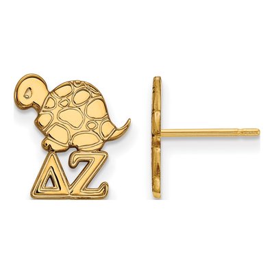 Delta Zeta Gold-Plated Sterling Silver Sorority Symbol Stud Earrings