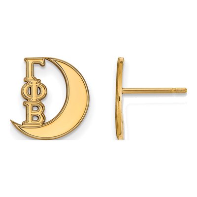 Gamma Phi Beta Gold-Plated Sterling Silver Sorority Symbol Stud Earrings