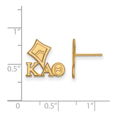 Kappa Alpha Theta Gold-Plated Sterling Silver Sorority Stud Earrings – view 2