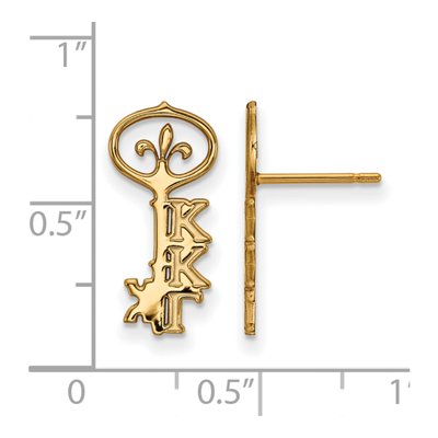 Kappa Kappa Gamma Gold-Plated Sterling Silver Stud Earrings – view 2