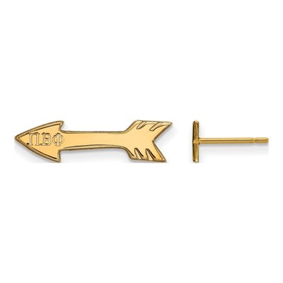 Pi Beta Phi Gold-Plated Sterling Silver Sorority Symbol Stud Earrings