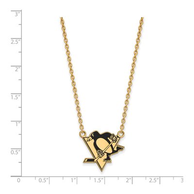 Pittsburgh Penguins Gold-Plated Sterling Silver Large Enameled Necklace – view 2