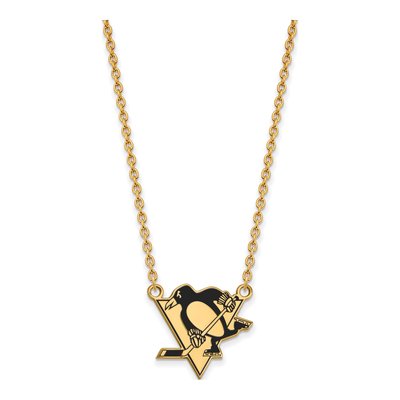 Pittsburgh Penguins Gold-Plated Sterling Silver Large Enameled Necklace