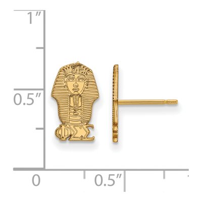 Phi Sigma Sigma Gold-Plated Sterling Silver Extra Small Earrings – view 2