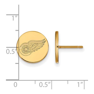 Detroit Red Wings Gold-Plated Sterling Silver Small Disc Earrings – view 2