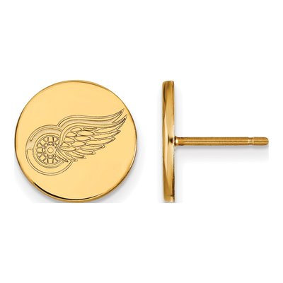 Detroit Red Wings Gold-Plated Sterling Silver Small Disc Earrings