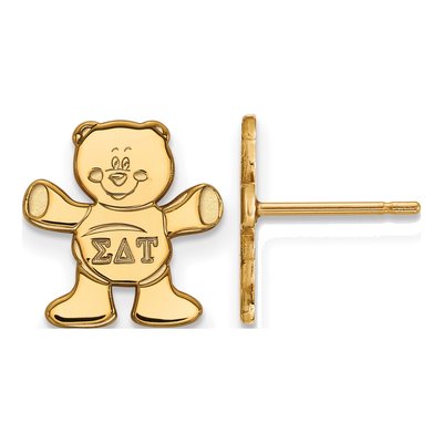 Sigma Delta Tau Gold-Plated Sterling Silver Sorority Stud Earrings