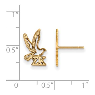 Sigma Kappa Gold-Plated Sterling Silver Sorority Symbol Stud Earrings – view 2